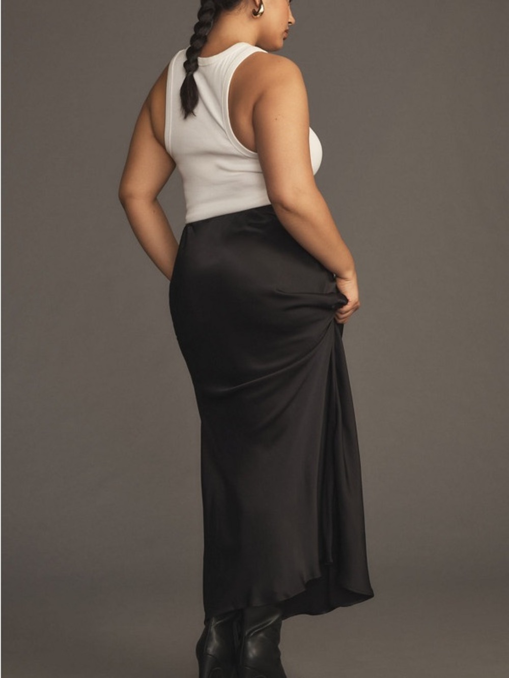 Black Tilda Maxi Slip Skirt - Picture 2 of 2